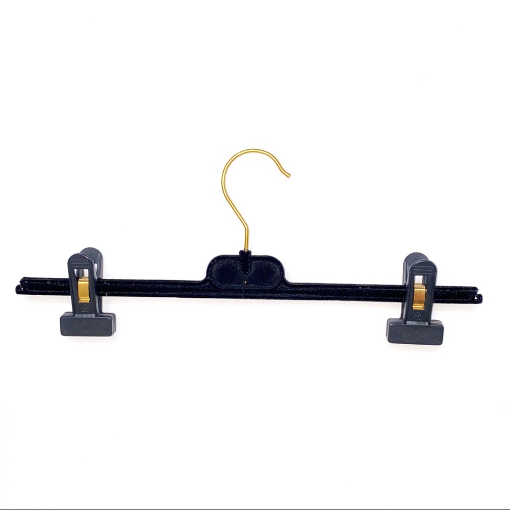 CHANEL CC gold metal logo black velvet velour bottoms clothing closet hanger - Picture 2 of 6